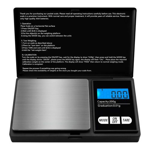 Cyfaza Balance Numérique de Poche pour Bijoux 200 g x 0.01 g