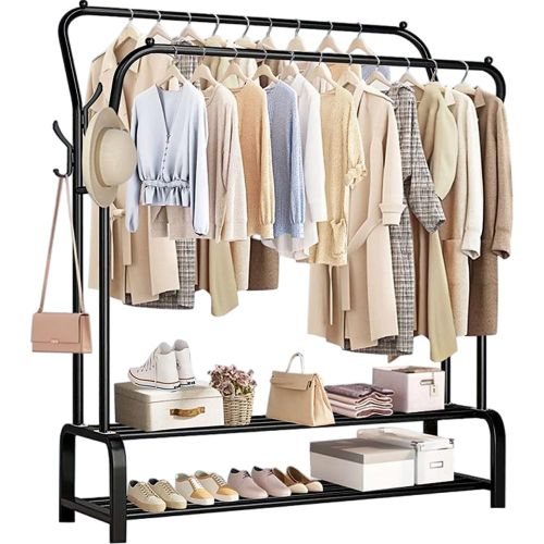 Cyfaza Portant à Vêtements Métallique Double Tringle