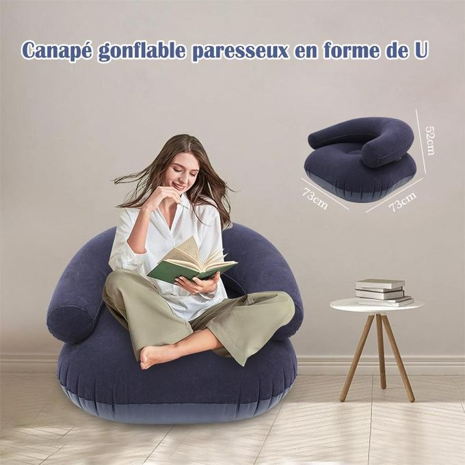 Canapé Gonflable Convertible 2-en-1 Lit Fauteuil