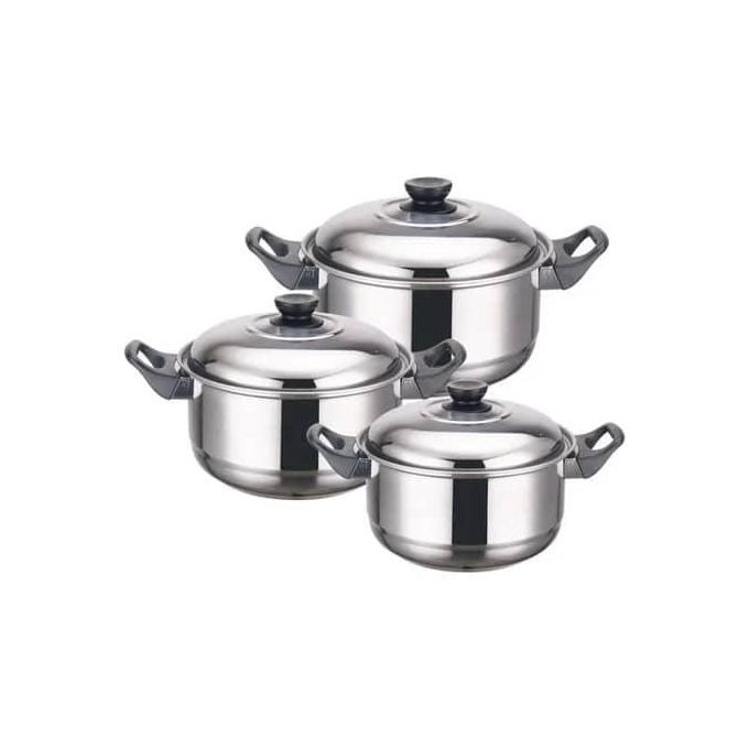 Generic Ensemble de 3 Casseroles de Cuisine Inox