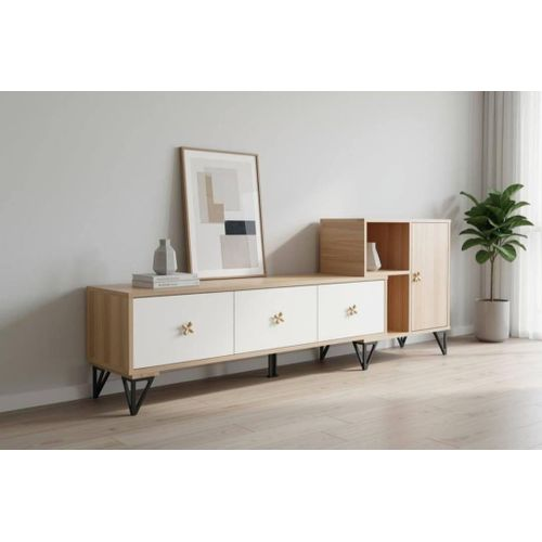 Generic Meuble TV Moderne Design Bicolore