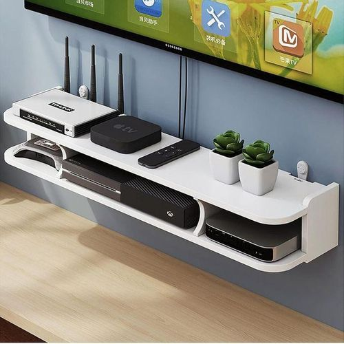 Meuble TV Buffet avec Étagères Suspendues