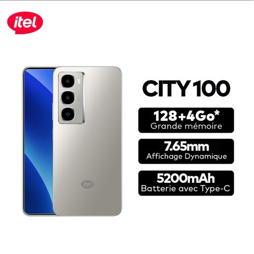 Itel City 100 4G 128 Go Gris Titane