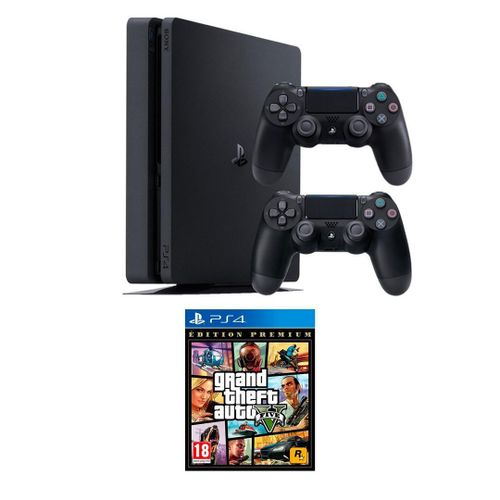 Sony PS4 Slim 2 manettes avec GTA 5