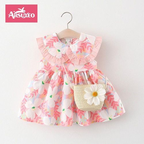 Arsuxeo Robe fleurie de princesse pour petite fille