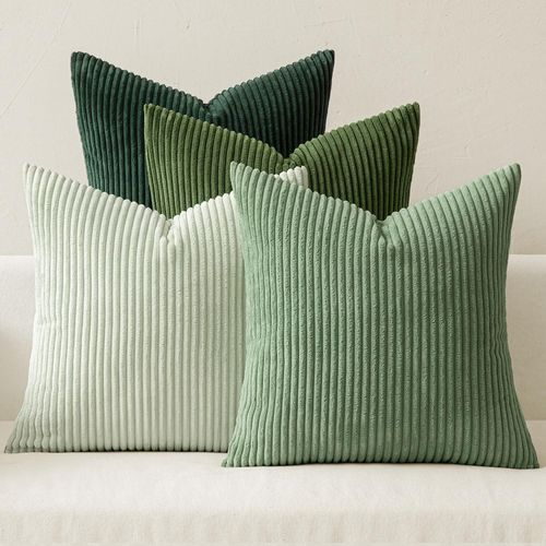Todyjeyho Housses de Coussin Velours Vert Sauge 4 Pièces