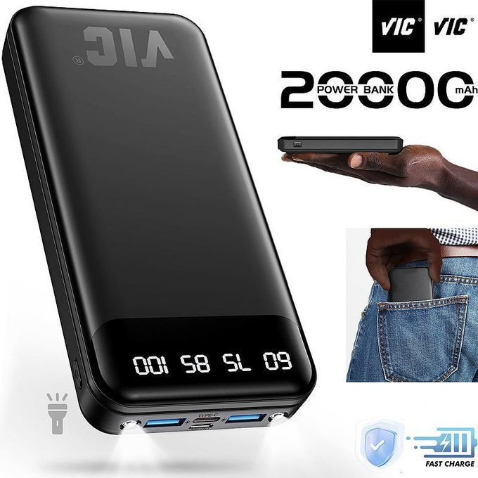 VIC Power Bank 20000 mAh charge rapide portable avec entrée Type-C